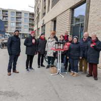 Das Infoteam mit Kandidat